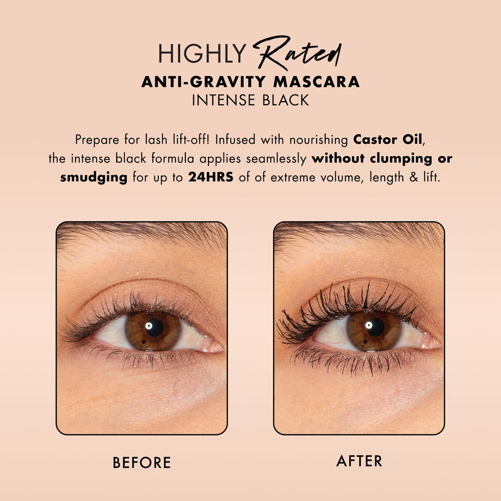 Milani mascara lash coverage shot highlights full coating from root to tip