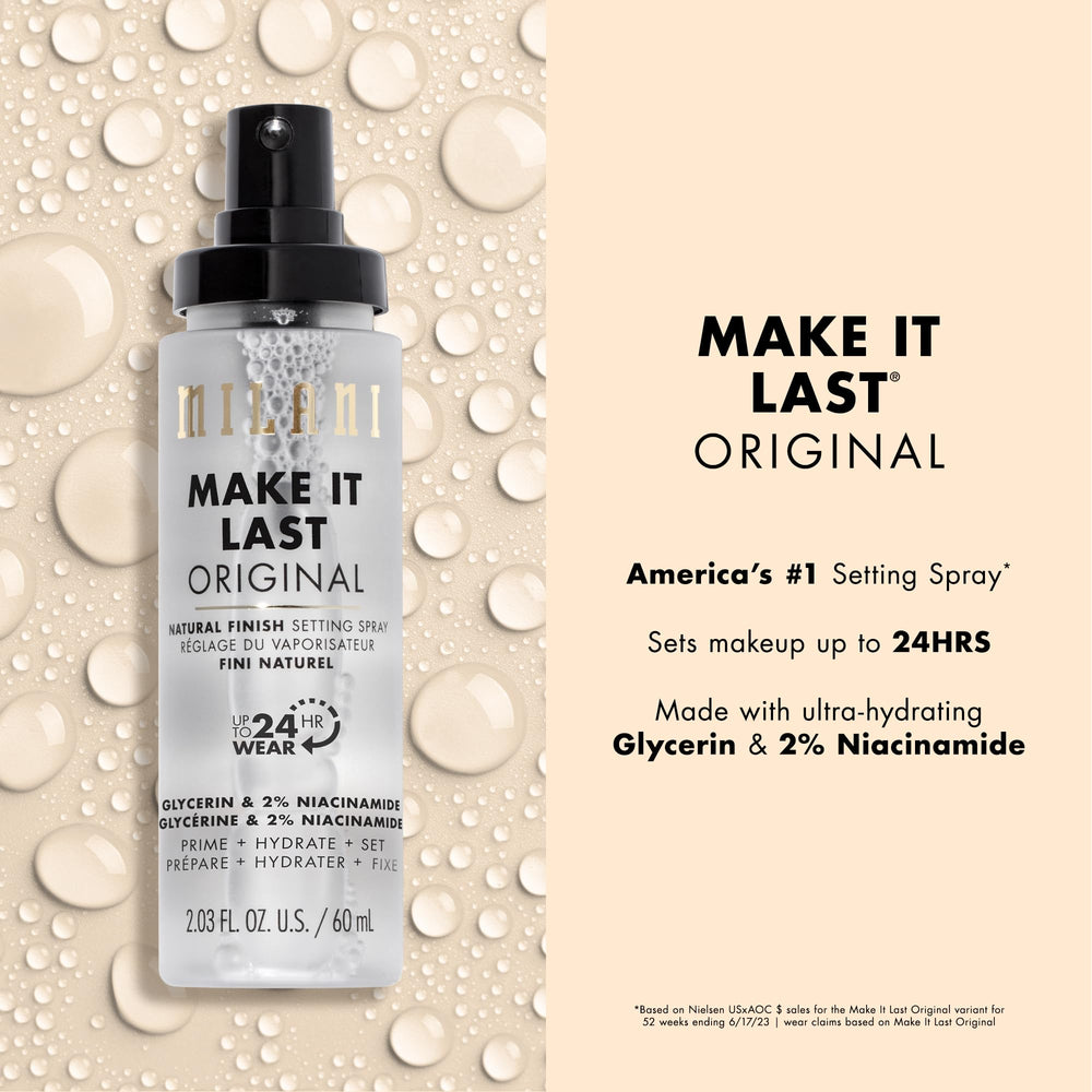 Milani Niacinamide hydration graphic indicates skin-friendly hydration and subtle glow