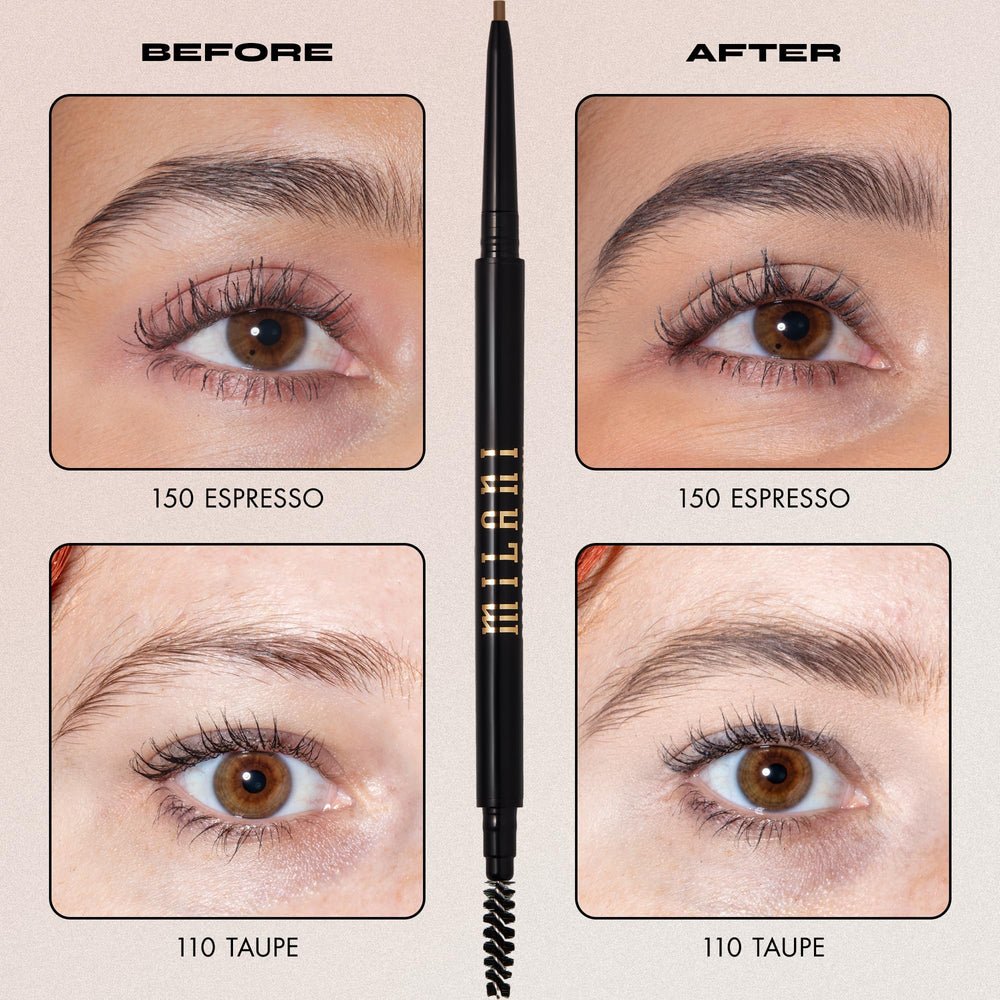 Milani Precision Brow Pencil Ebony built-in brush for grooming and blending