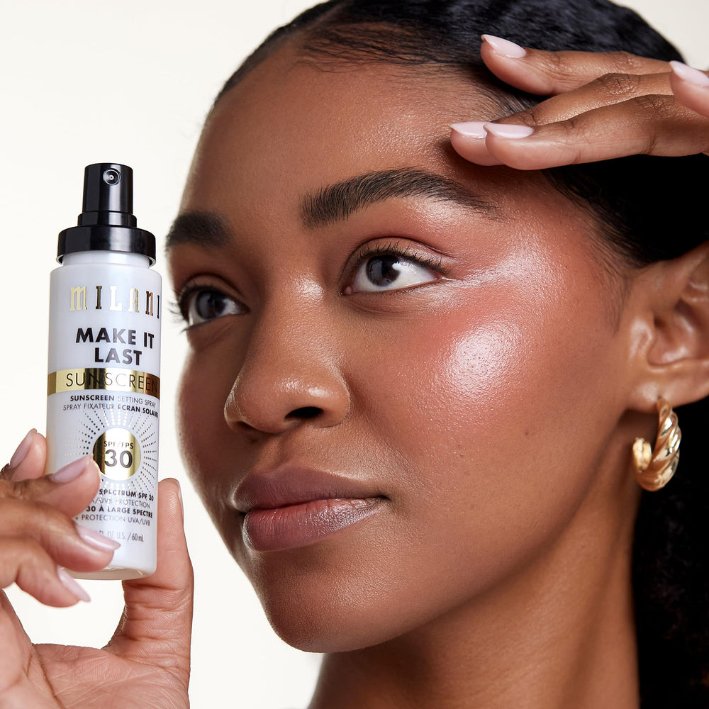 Milani Sunscreen Setting Spray with primer function helps makeup stay put