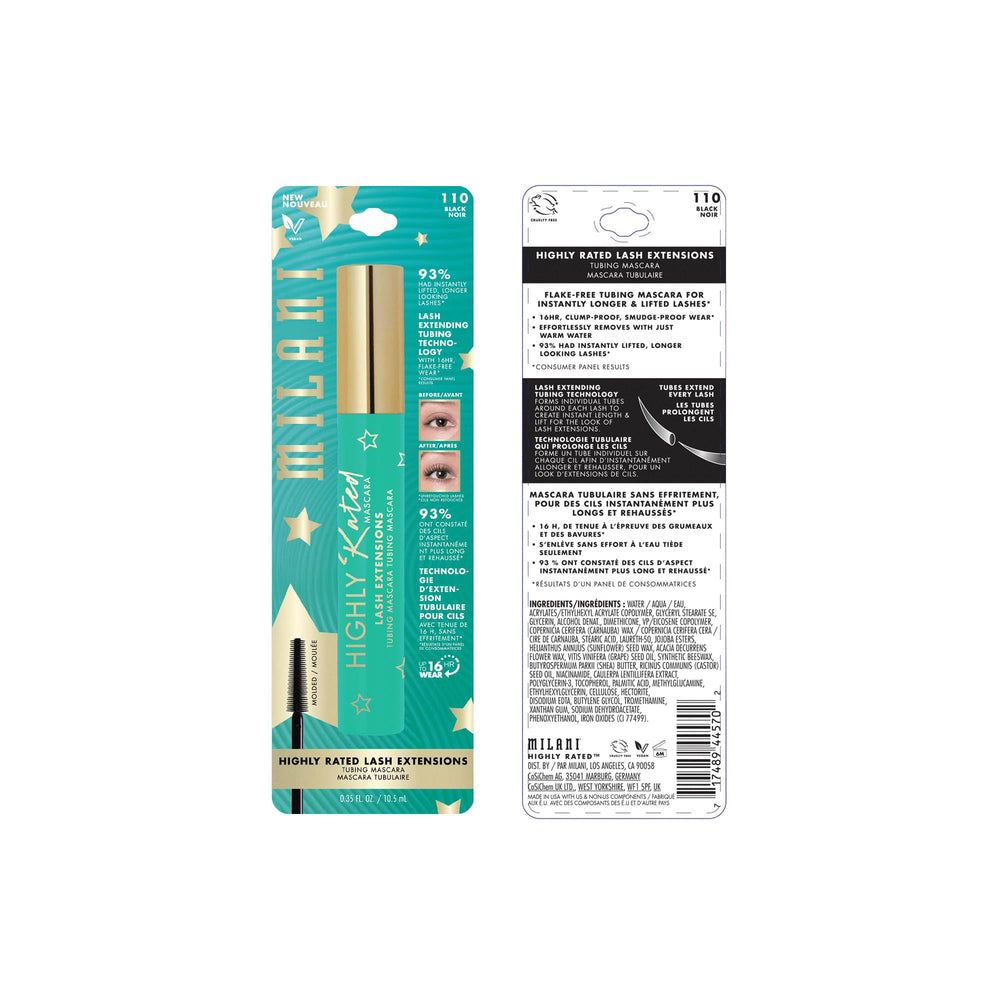 Milani Tubing Mascara 16-hour wear test demonstrating lasting lift