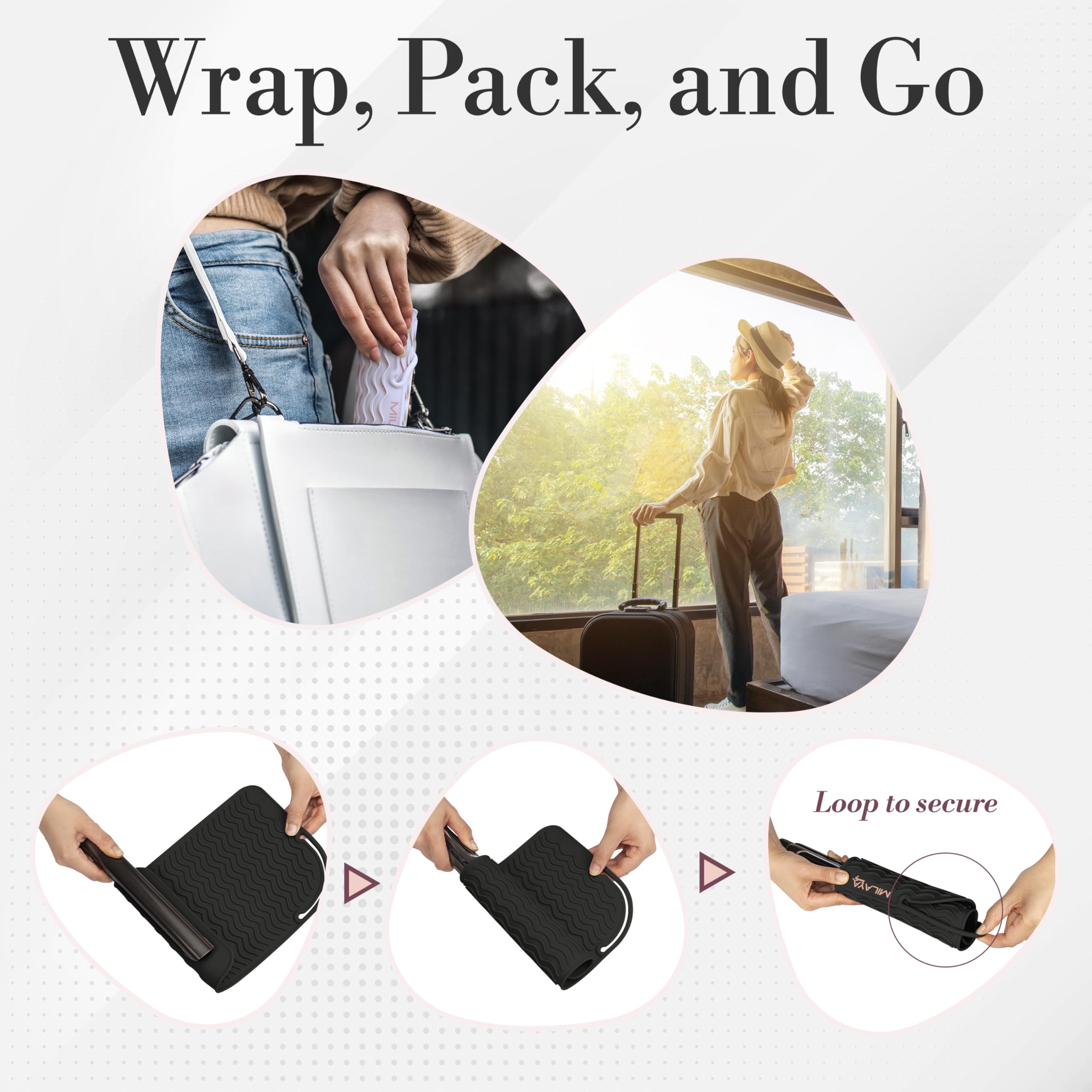 Milaya Beauty durable-anti-slip-surface prevents slipping during styling.