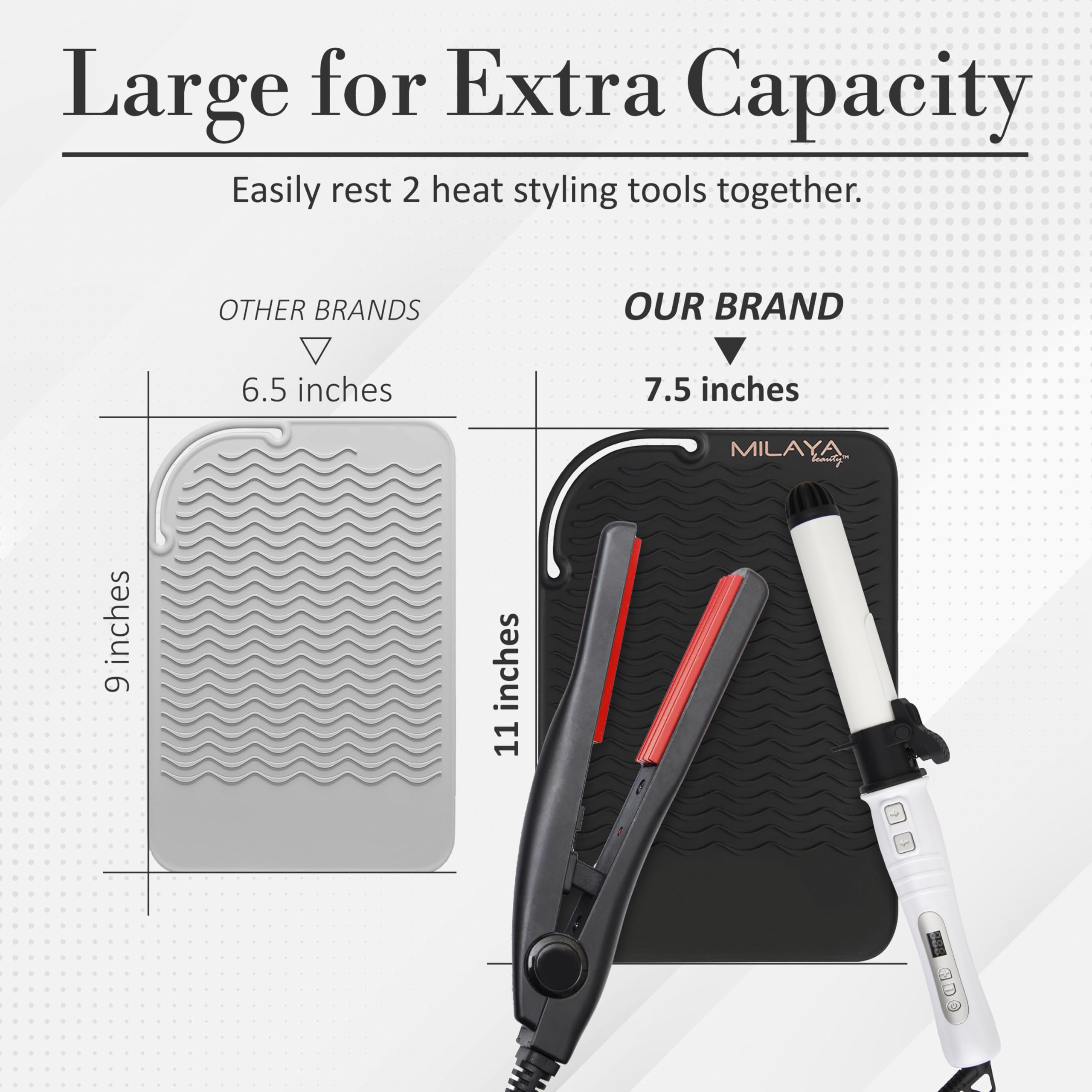 Milaya Beauty silicone-vanity-protector provides durable tool storage.