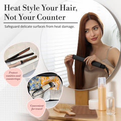 Milaya Beauty travel-storage mat wrapped around styling tools