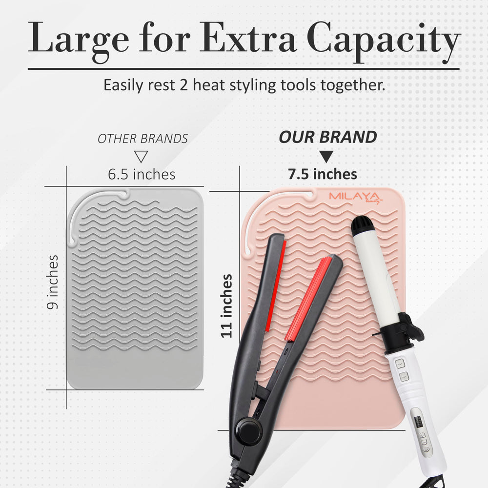 Milaya Beauty vanity mat large-size offers extra space for multiple tools
