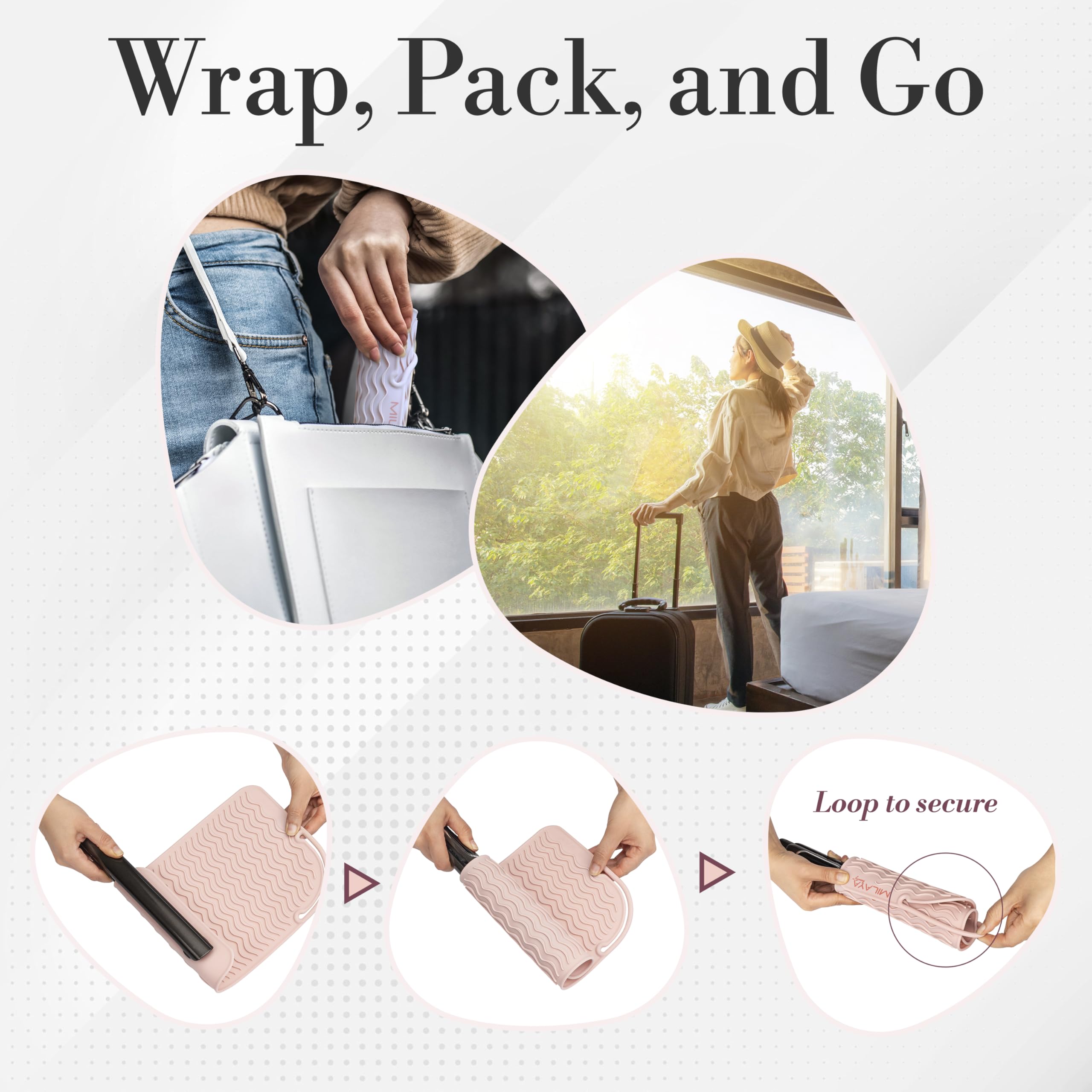 Milaya Beauty vanity mat non-slip design prevents tool slips