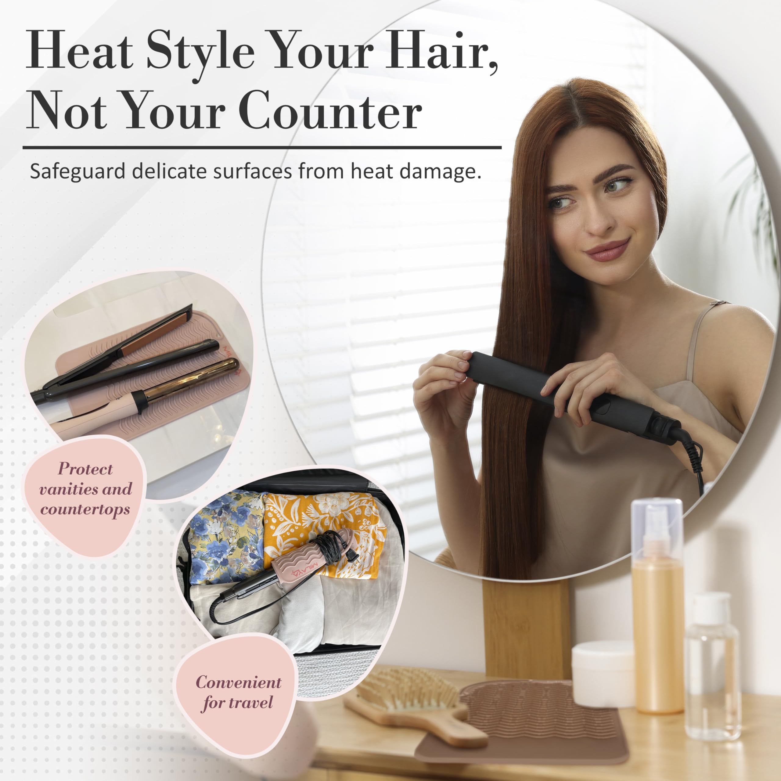 Milaya Beauty heat-resistant mat travel-storage keeps tools organized safely