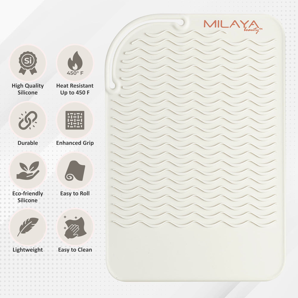 Milaya Beauty vanity-organization mat on a tidy vanity setup
