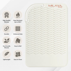 Milaya Beauty vanity-organization mat on a tidy vanity setup