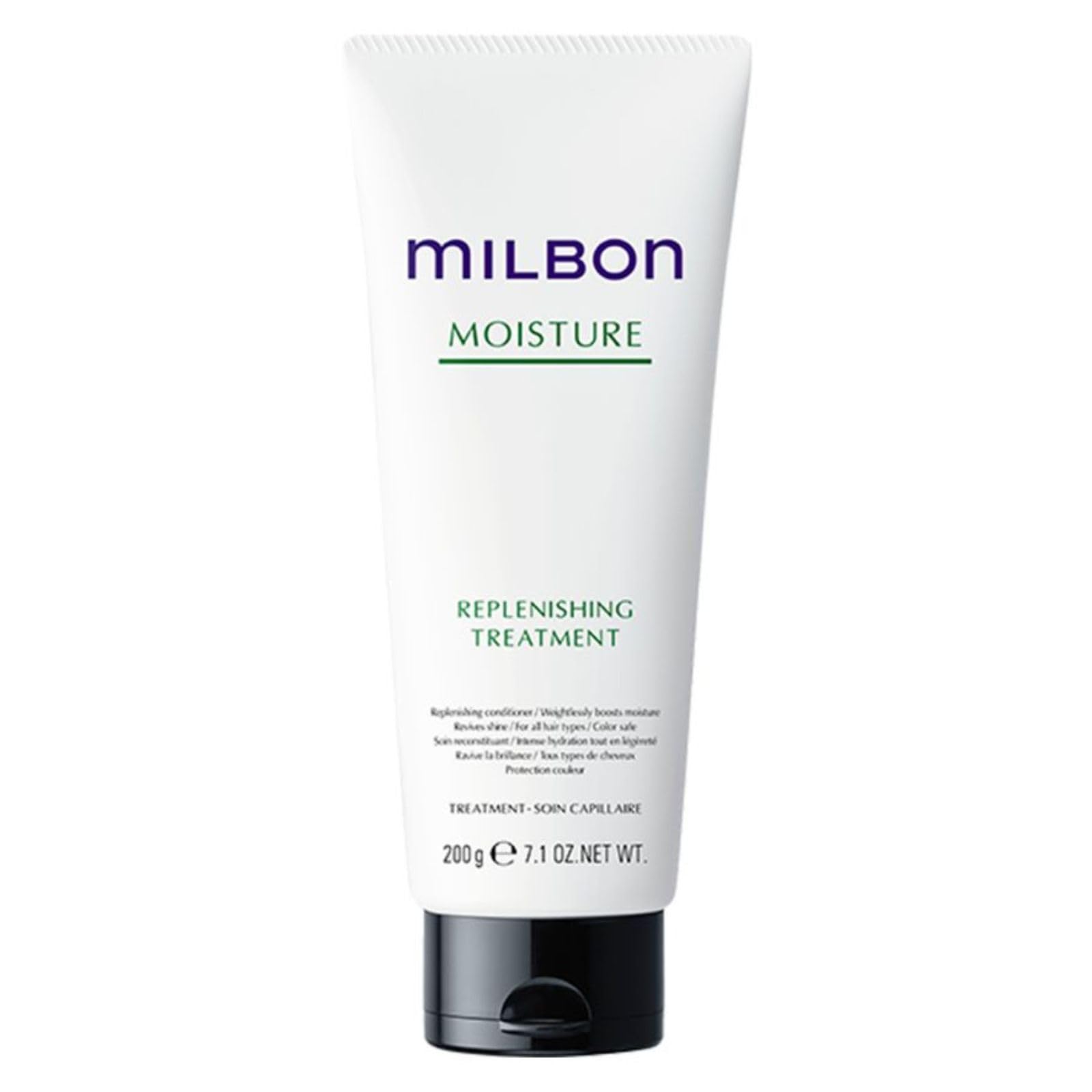 Milbon Moisture Replenishing Conditioner cream texture ready for application supports moisture for all hair types.