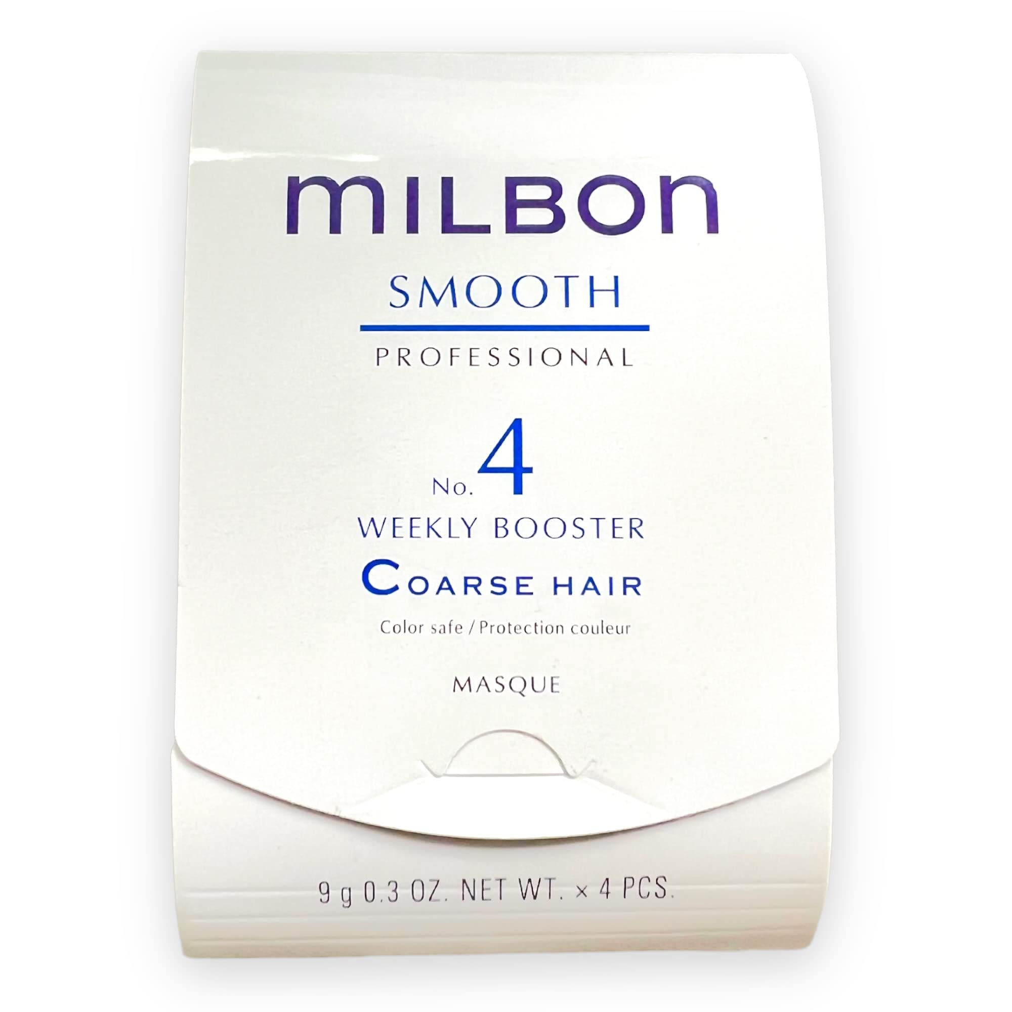 Milbon Smooth No. 4 weekly booster vials close-up for coarse-hair conditioning