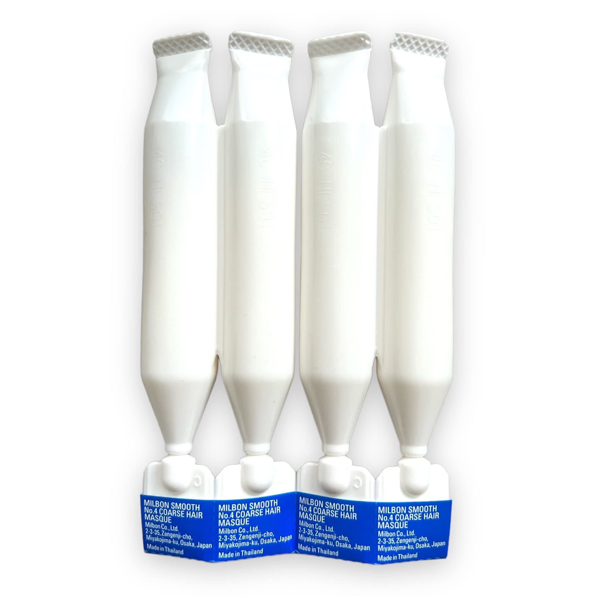Milbon Smooth No. 4 booster application demonstrating weekly conditioning for coarse hair