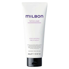 Milbon Volumizing Conditioner closeup texture highlights smooth, touchable softness for fine hair.