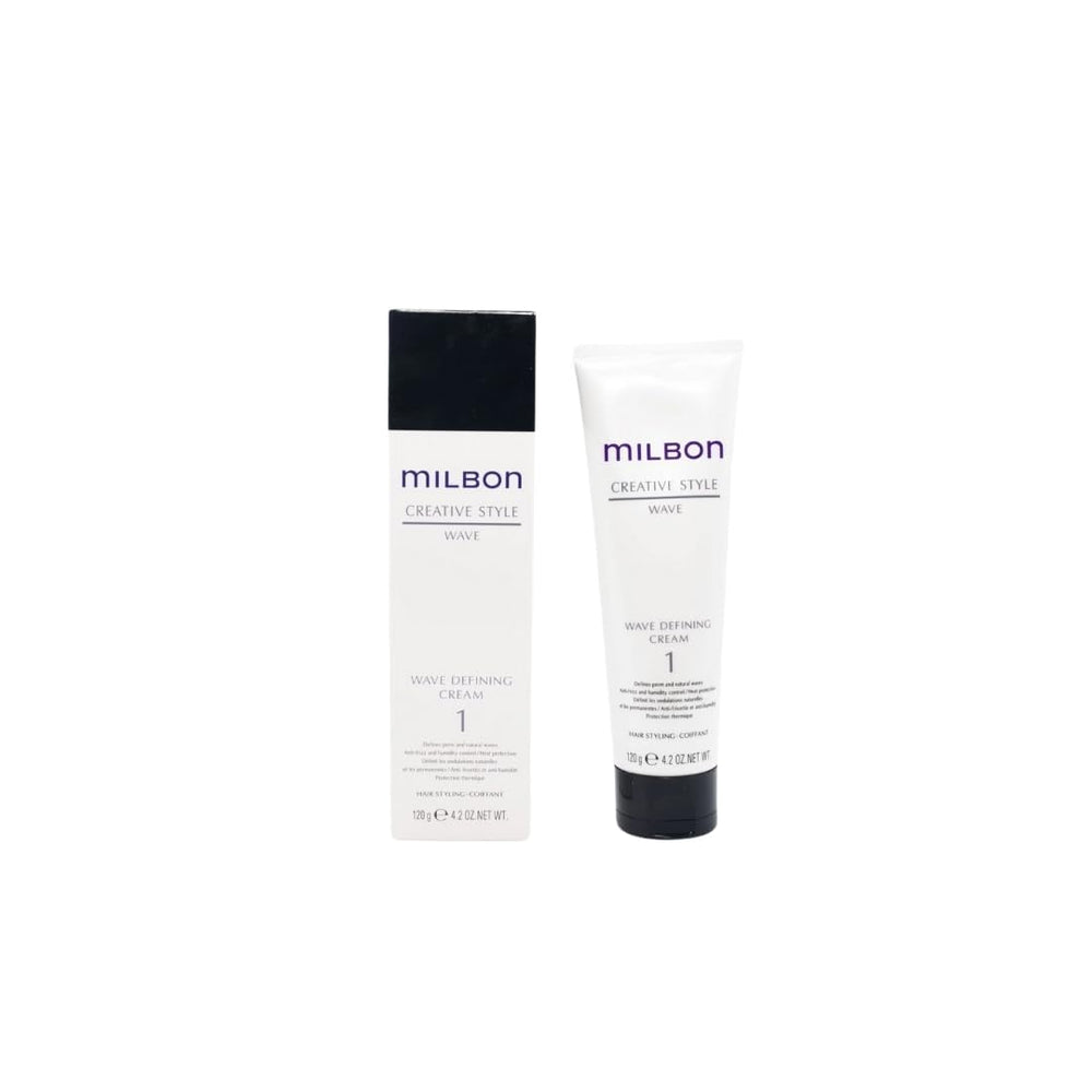 Milbon Wave Defining Cream bottle for defined waves and soft hold.