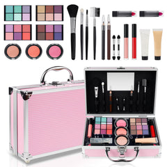 Mileonaim makeup kit teens compact travel case enables on-the-go touch-ups.
