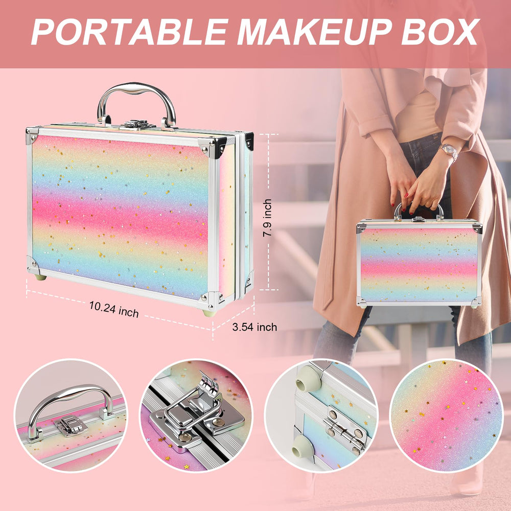 Mileonaim makeup kit train case keeps essentials organized on the go