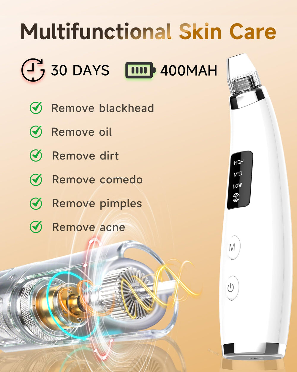 Miley blackhead remover vacuum addressing excess oil and sebum for clearer skin.