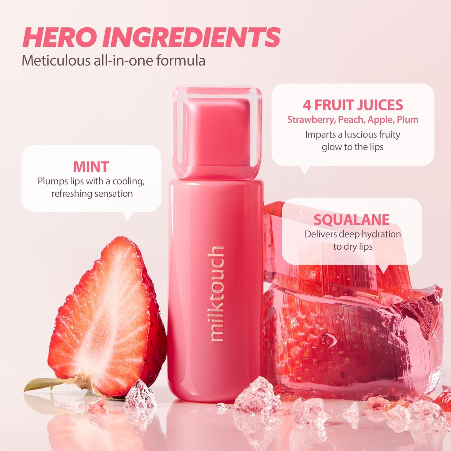 MILKTOUCH Jelly Fit Lip Tint Fallen Coco daily-glow helps vibrant everyday lips.