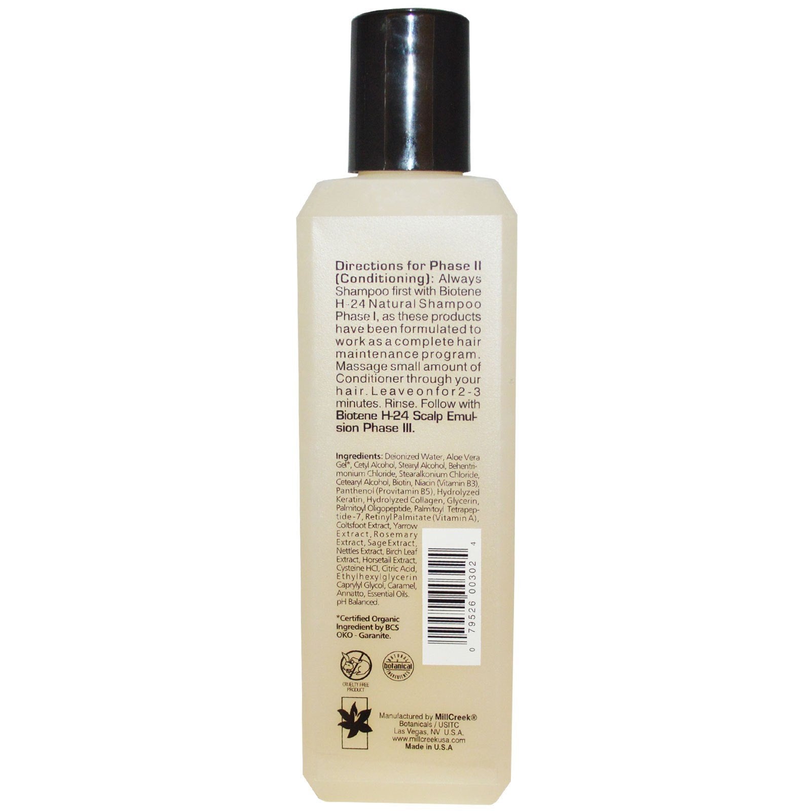 Mill Creek Biotene H-24 Conditioner application close-up for easy detangling.