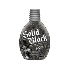 Millennium Tanning Solid Black 100X bottle ready for deep indoor tanning.
