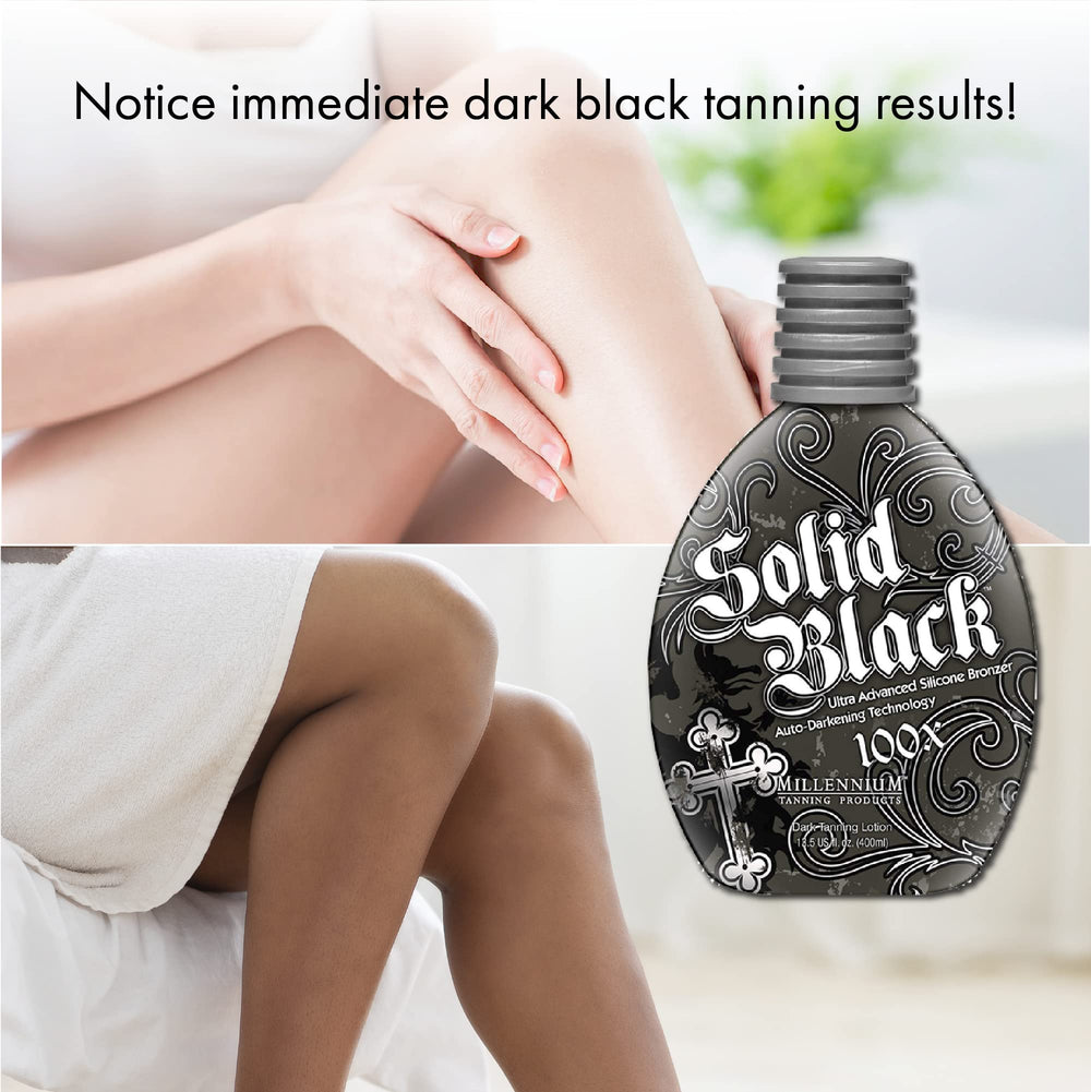 Millennium Tanning Solid Black 100X suitable for indoor and outdoor use.