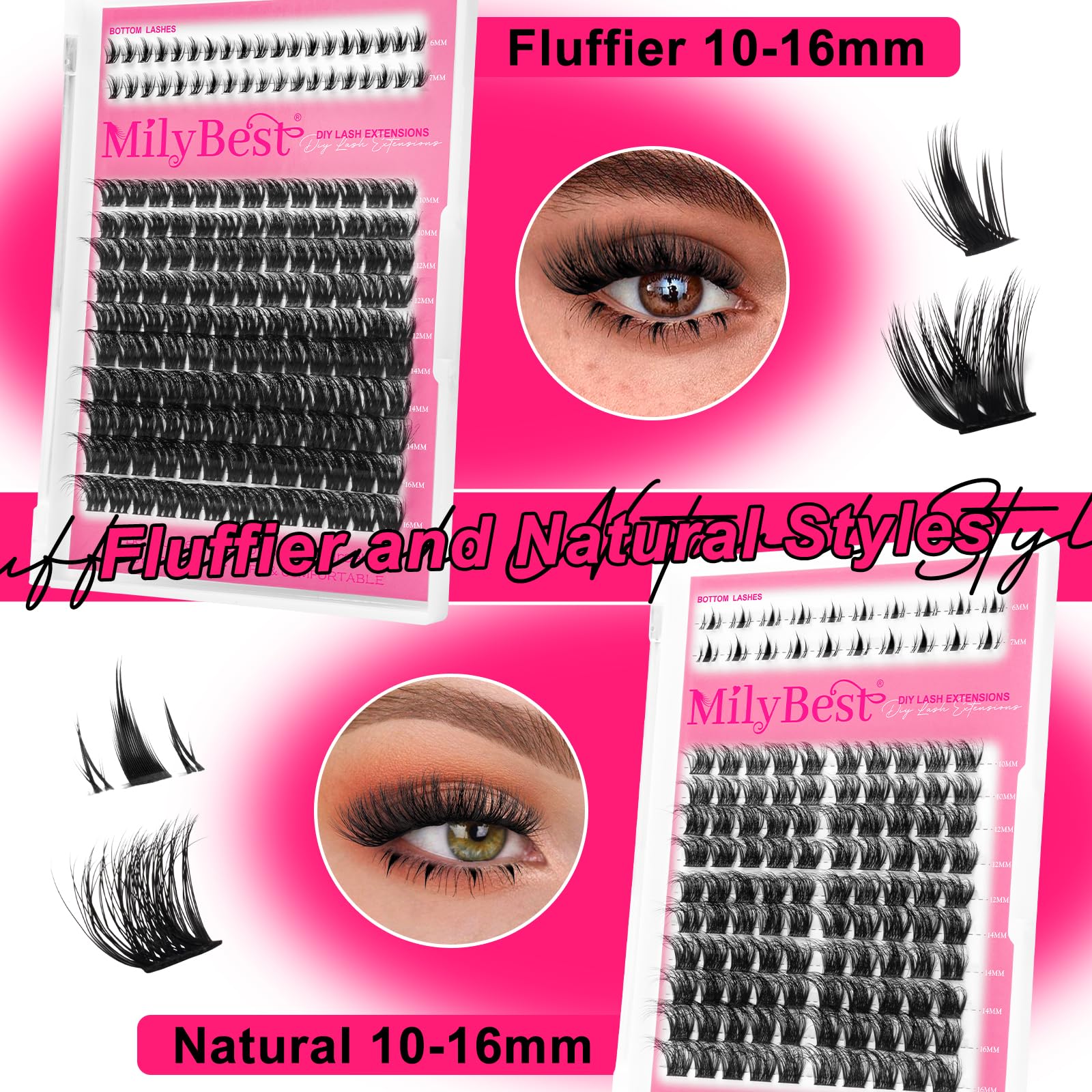 MilyBest lash tweezers for precise placement during DIY lash extensions