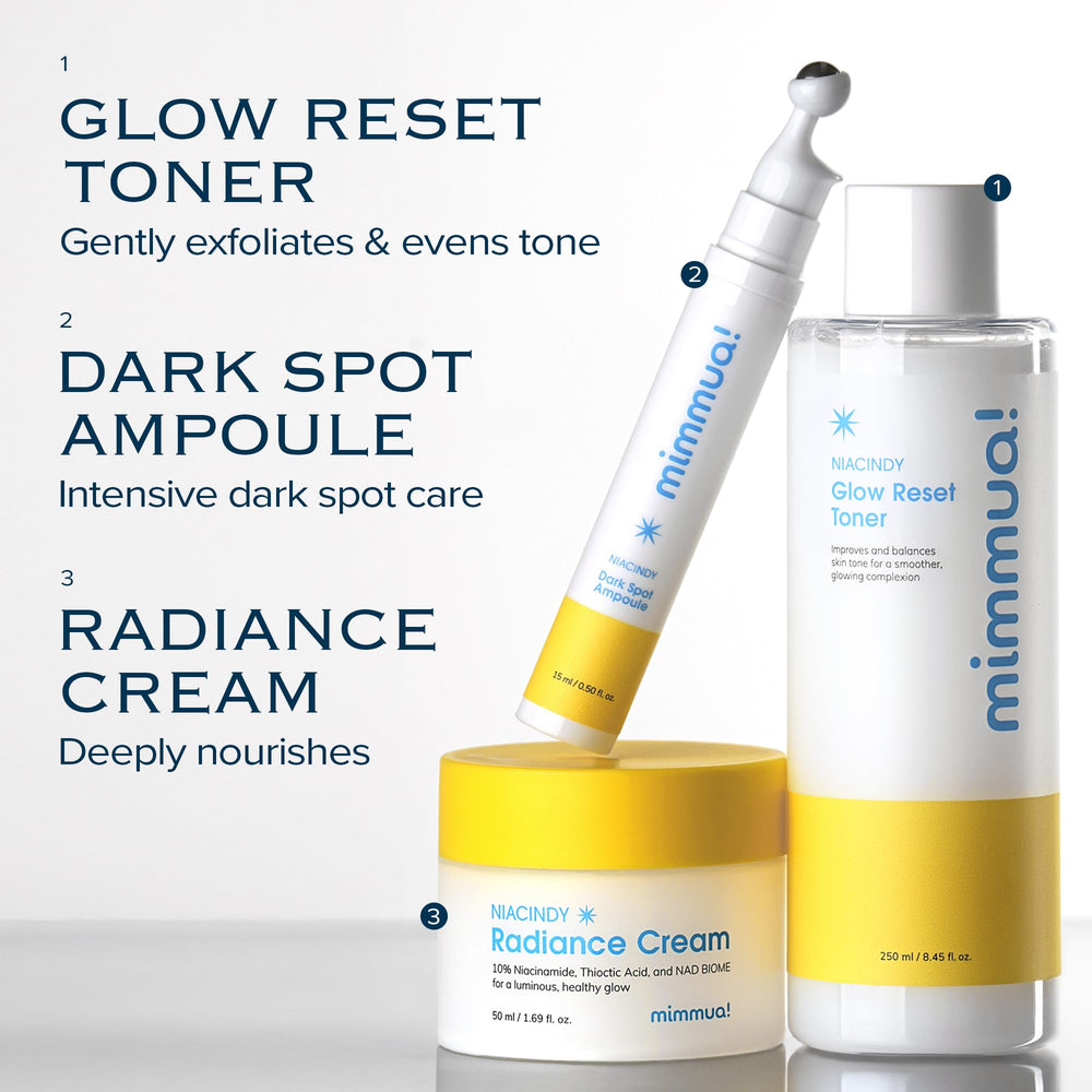mimmua! Dark Spot Ampoule swatches demonstrating color-rich formula for even tone