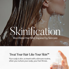 Fermented rice water concept graphic highlights 97% formula delivering deeper nourishment.