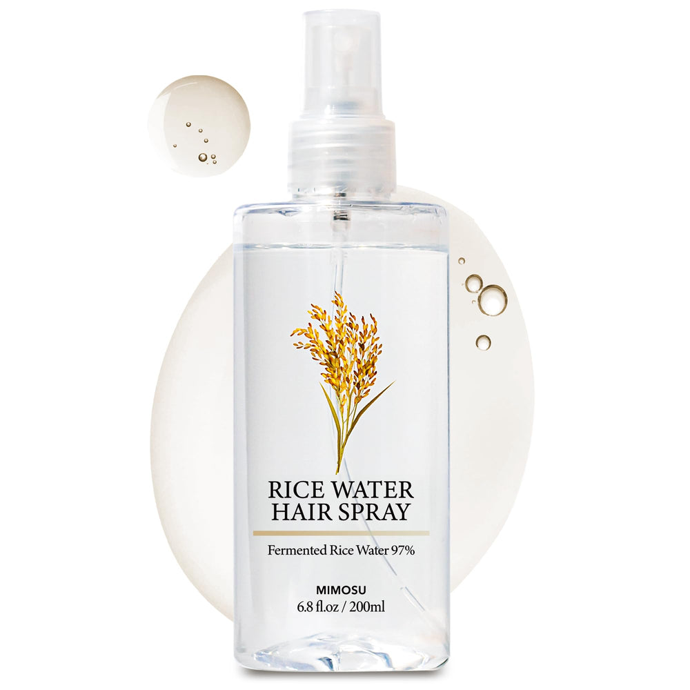 Mimosu rice water hair growth spray bottle demonstrates lightweight nourishment for curls.