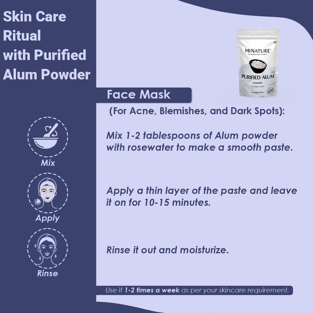 Minature Alum Powder water purification implies safe, natural filtration uses.