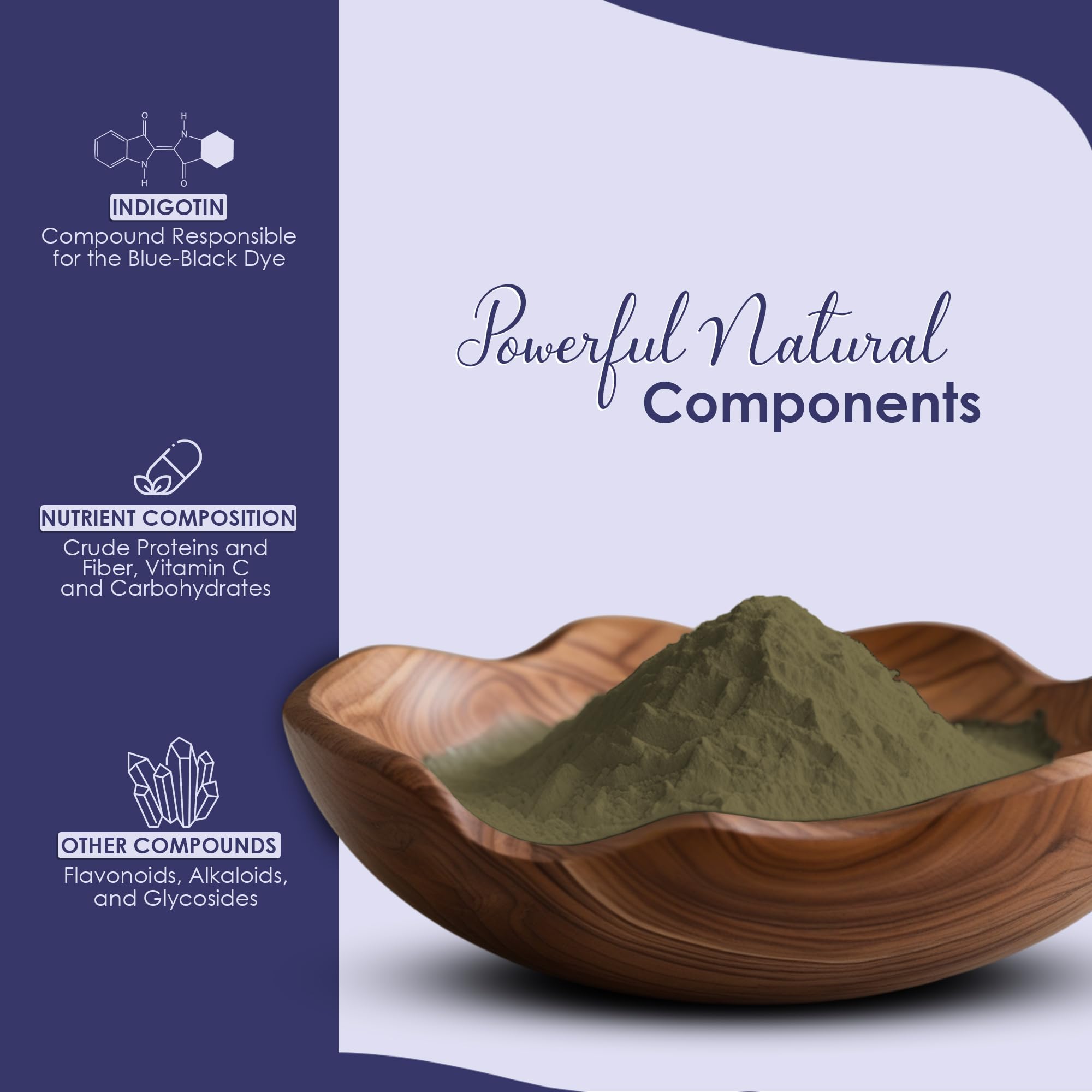 Mi Nature Indigo Leaf Powder spoon ready for precise mixing.