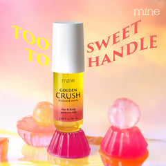 Mine hair perfume applied to hair for a soft, lightweight scent