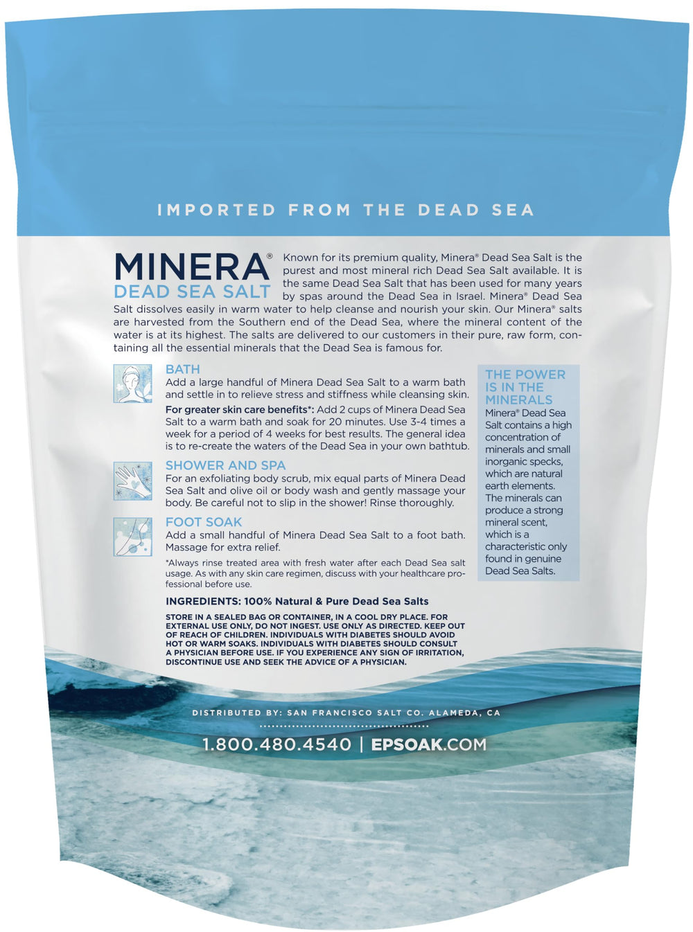 Minera Dead Sea Salt coarse grain 5lb ideal for longer foot soaks.
