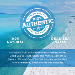 Minera Dead Sea Salt dissolving in warm water for a soothing bath ritual.