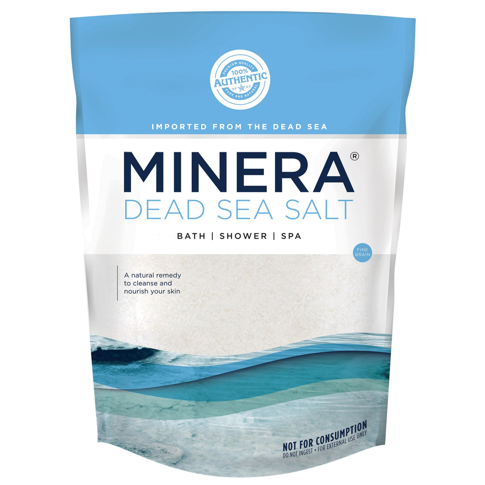 Minera Dead Sea Salt fine grain 5lb dissolves quickly for soothing bath soaks.