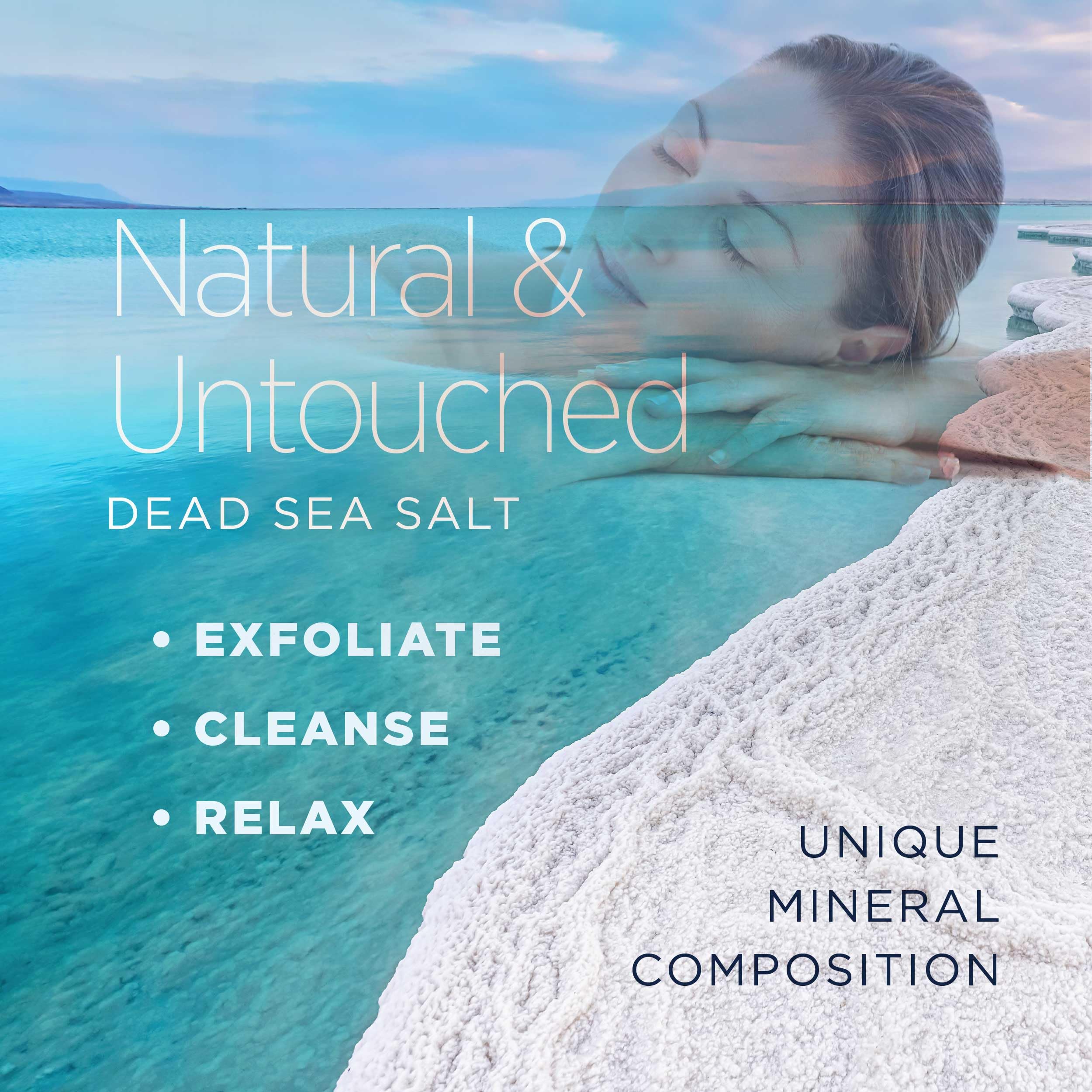 Minera Dead Sea Salt dissolving in warm bath water for a soothing experience.