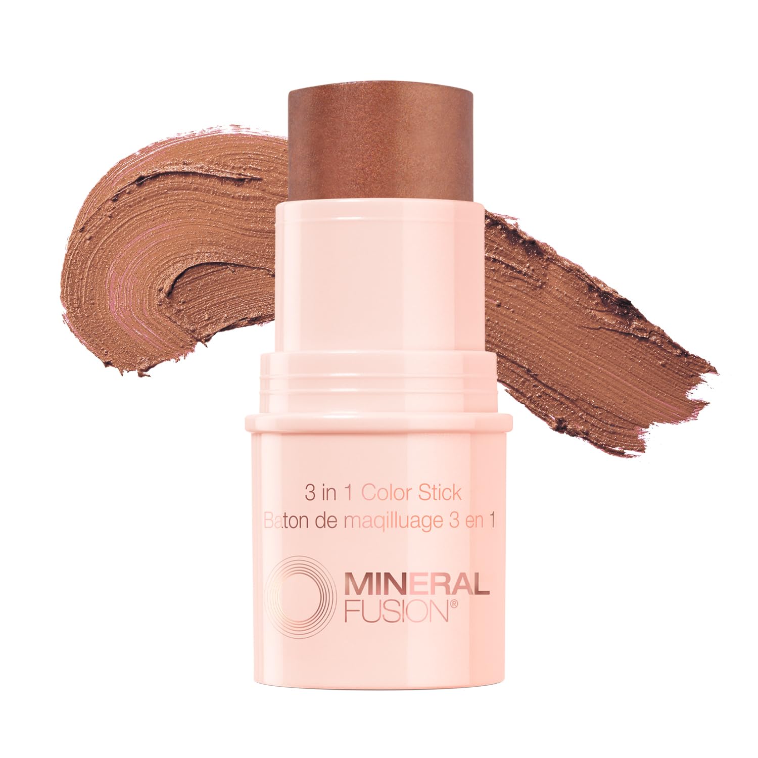 Mineral Fusion 3-in-1 Color Stick twist applicator delivering effortless color.
