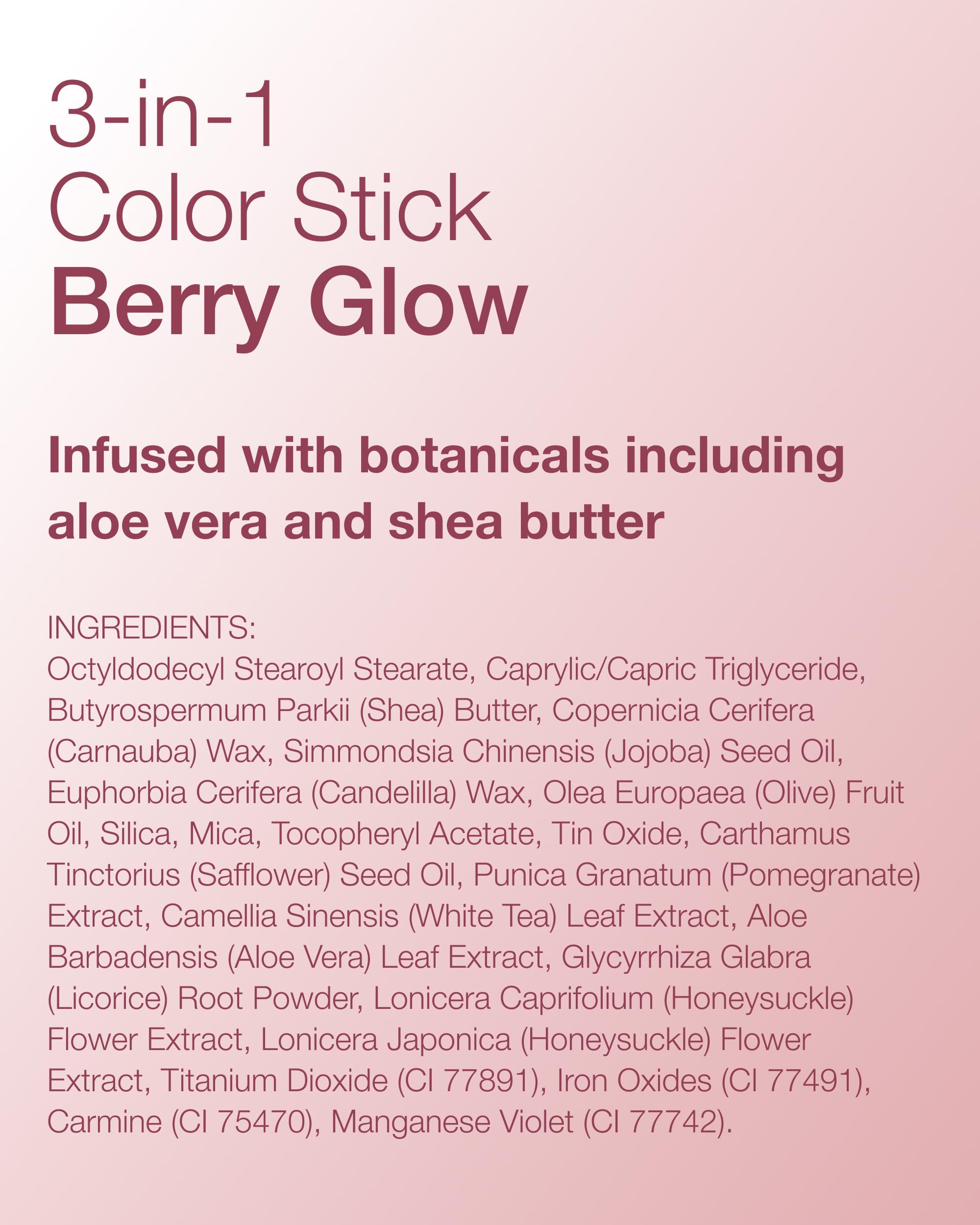 Mineral Fusion 3-in-1 Color Stick Berry Glow daily-use essential for quick makeup routine