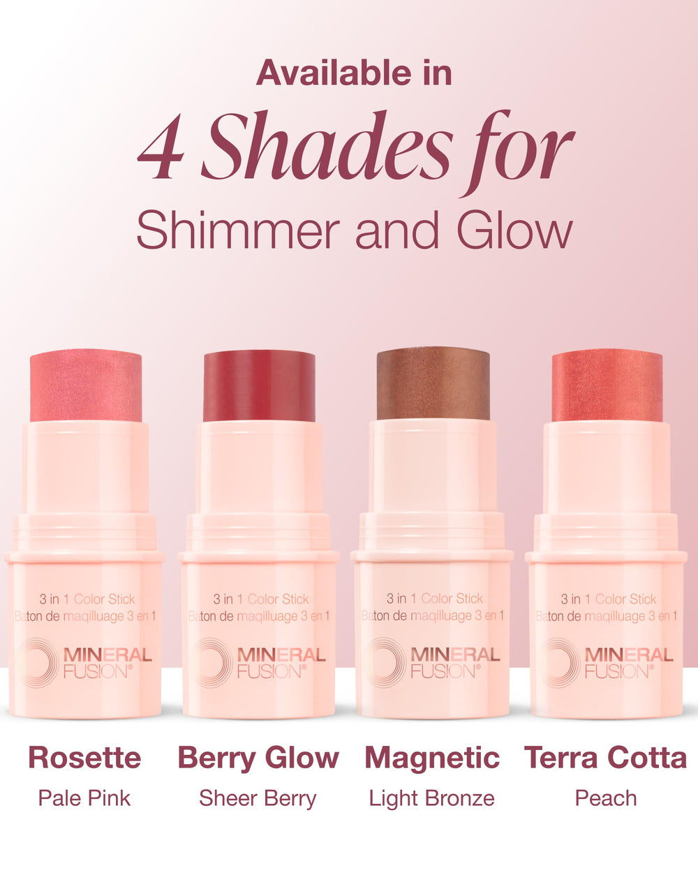 Mineral Fusion 3-in-1 Color Stick Berry Glow packaging-cap highlights travel-friendly design