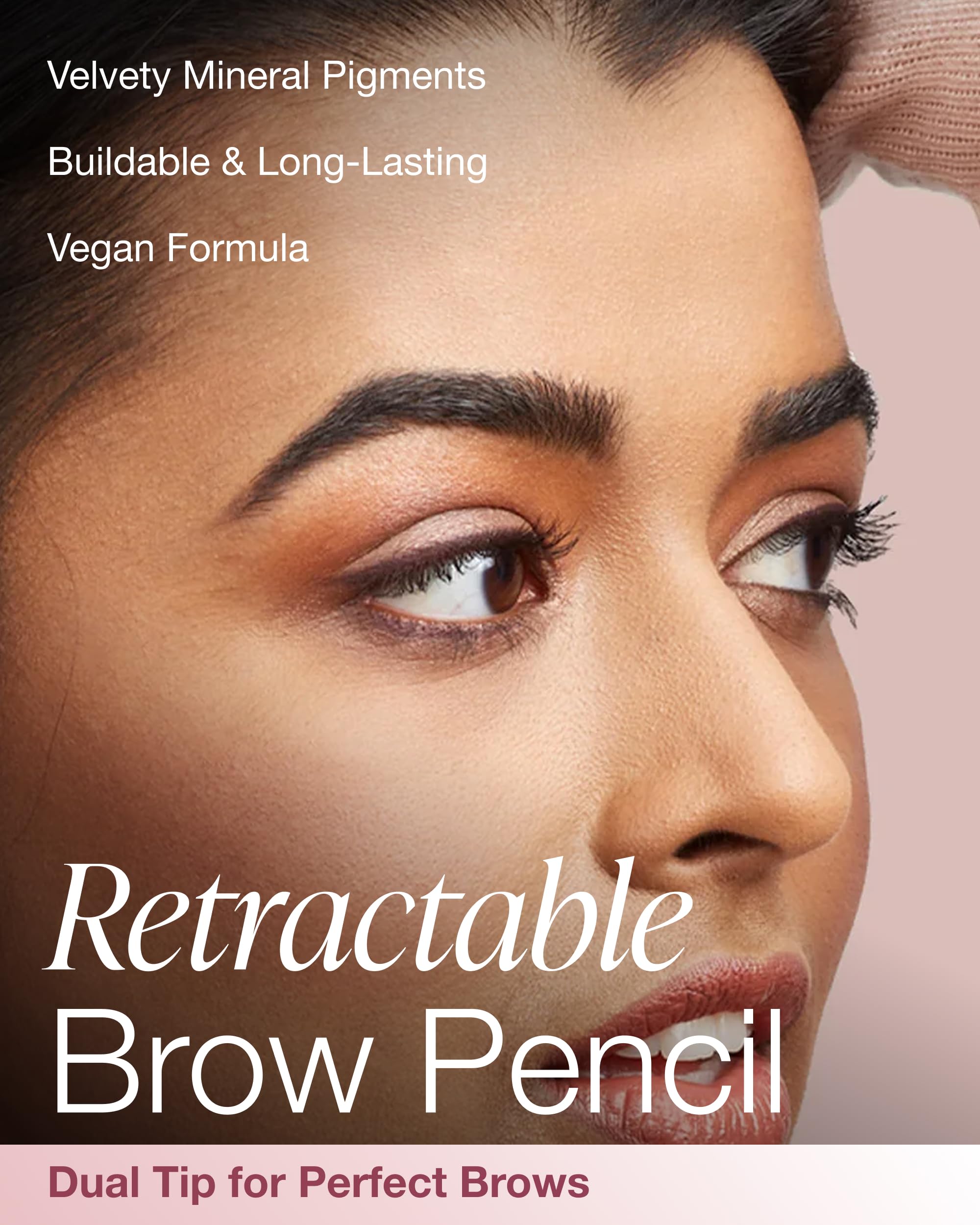 Mineral Fusion brow pencil swatches display three shades for customizing your look.