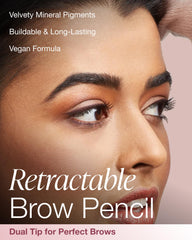 Mineral Fusion brow pencil swatches display three shades for customizing your look.