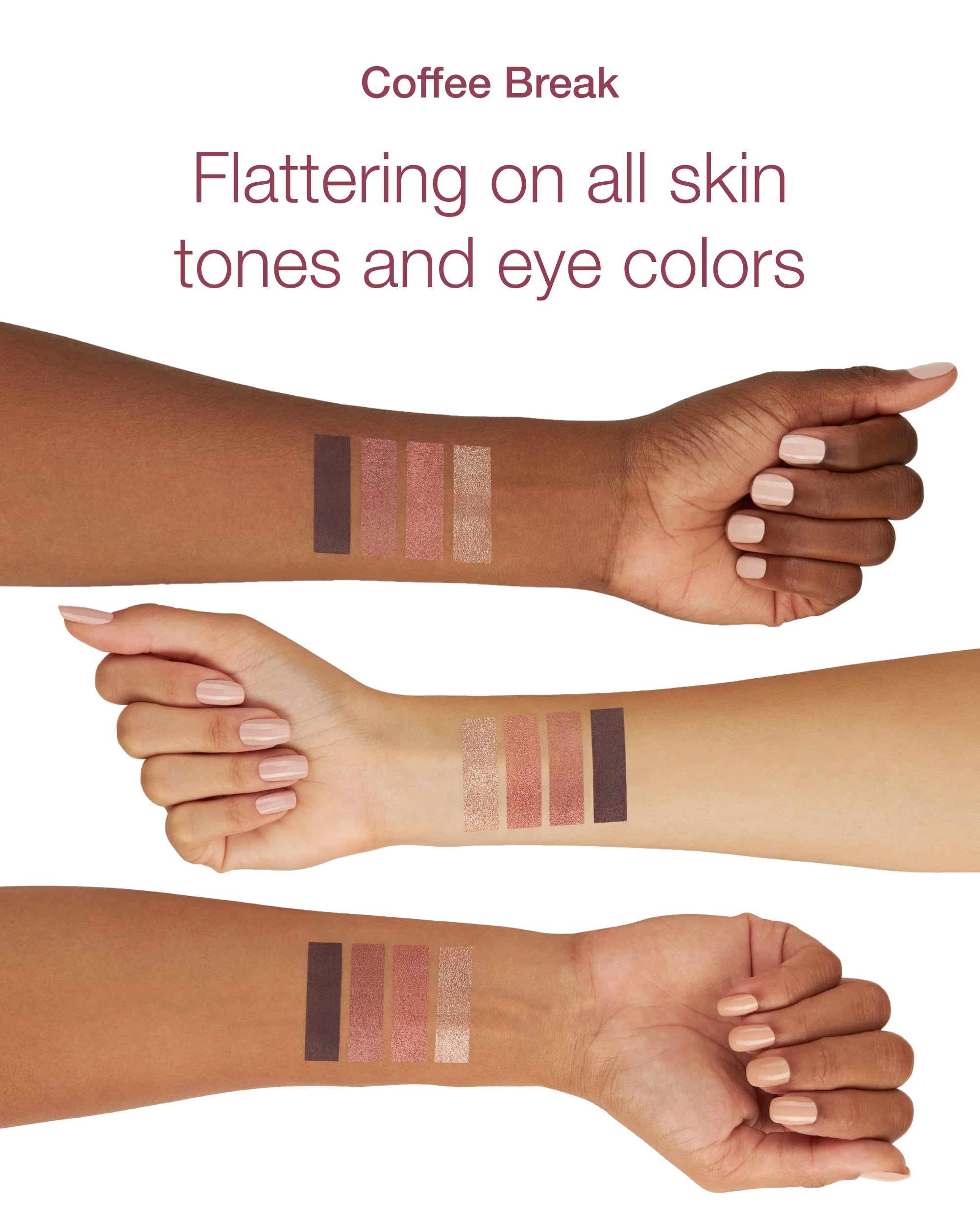 Mineral Fusion Coffee Break crease shade applied for elevated eye contour