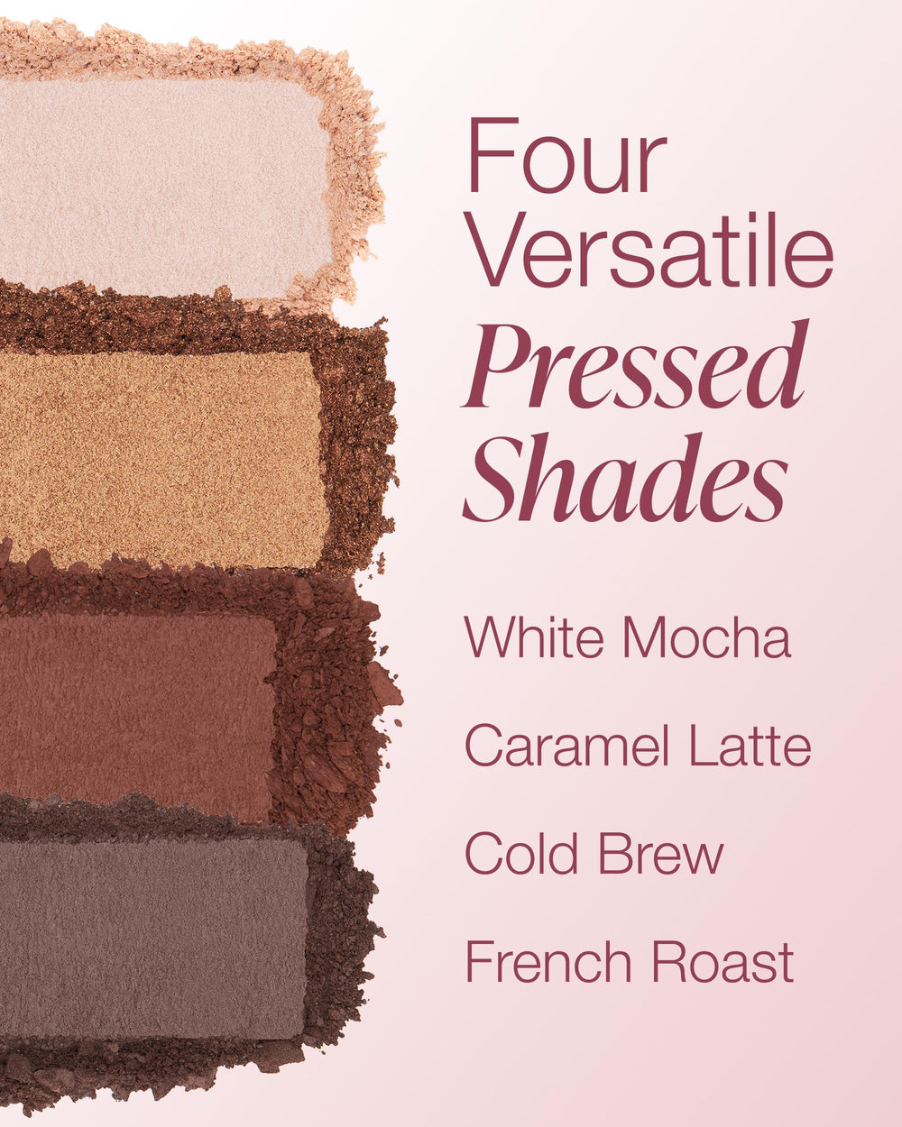 Mineral Fusion Coffee Break transition shades blending from matte to shimmer on skin