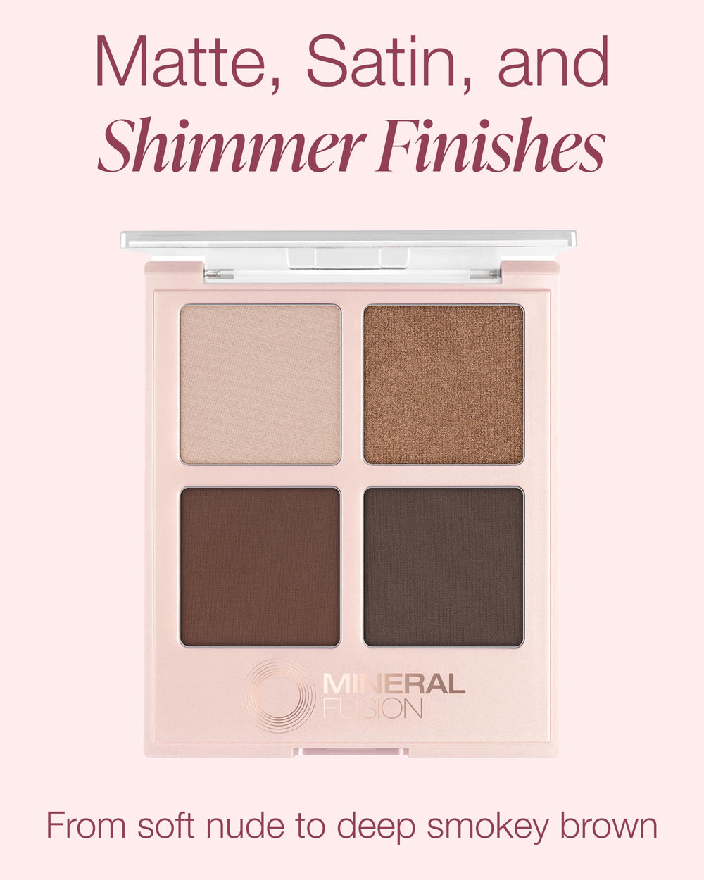 Mineral Fusion Coffee Break swatches in deep brown for smoky-eye options