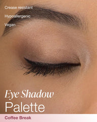 Mineral Fusion Coffee Break swatches from soft nude to bold for easy blending