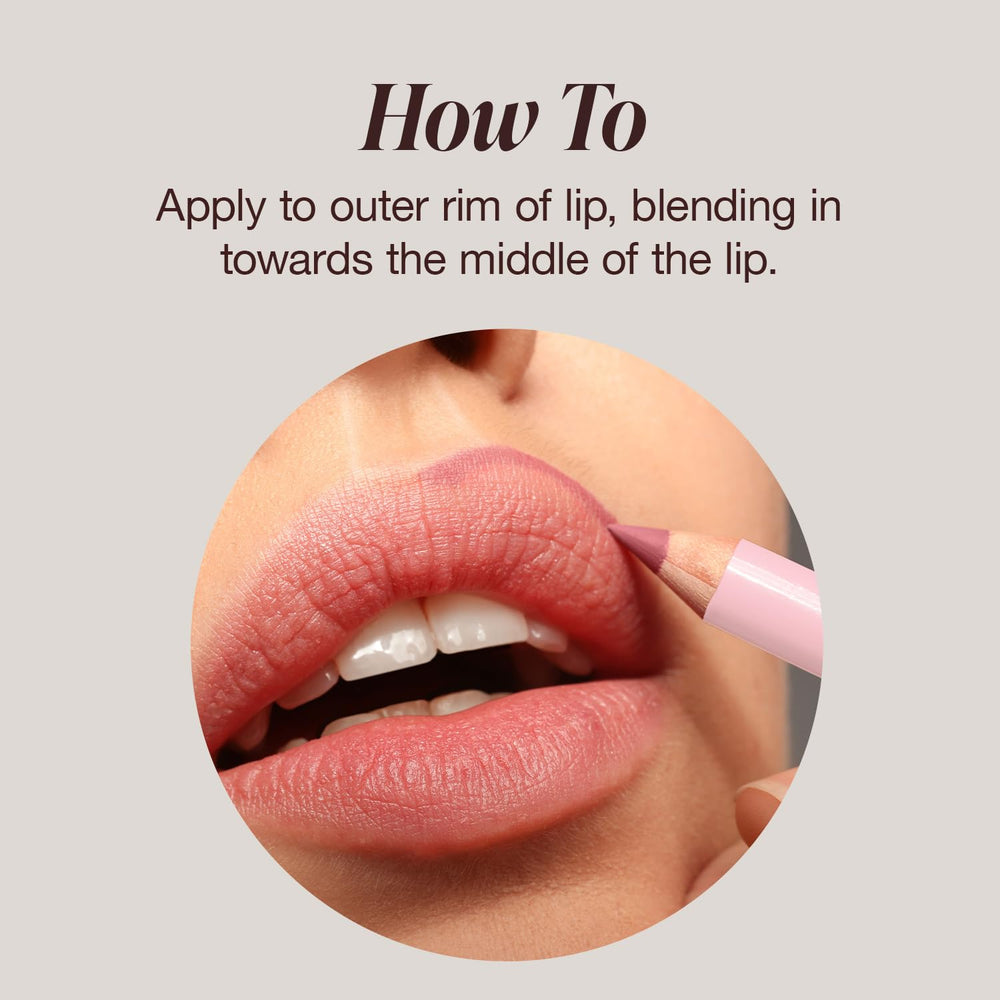 Mineral Fusion Elegant Lip Pencil shea butter hydration on lips for comfort.