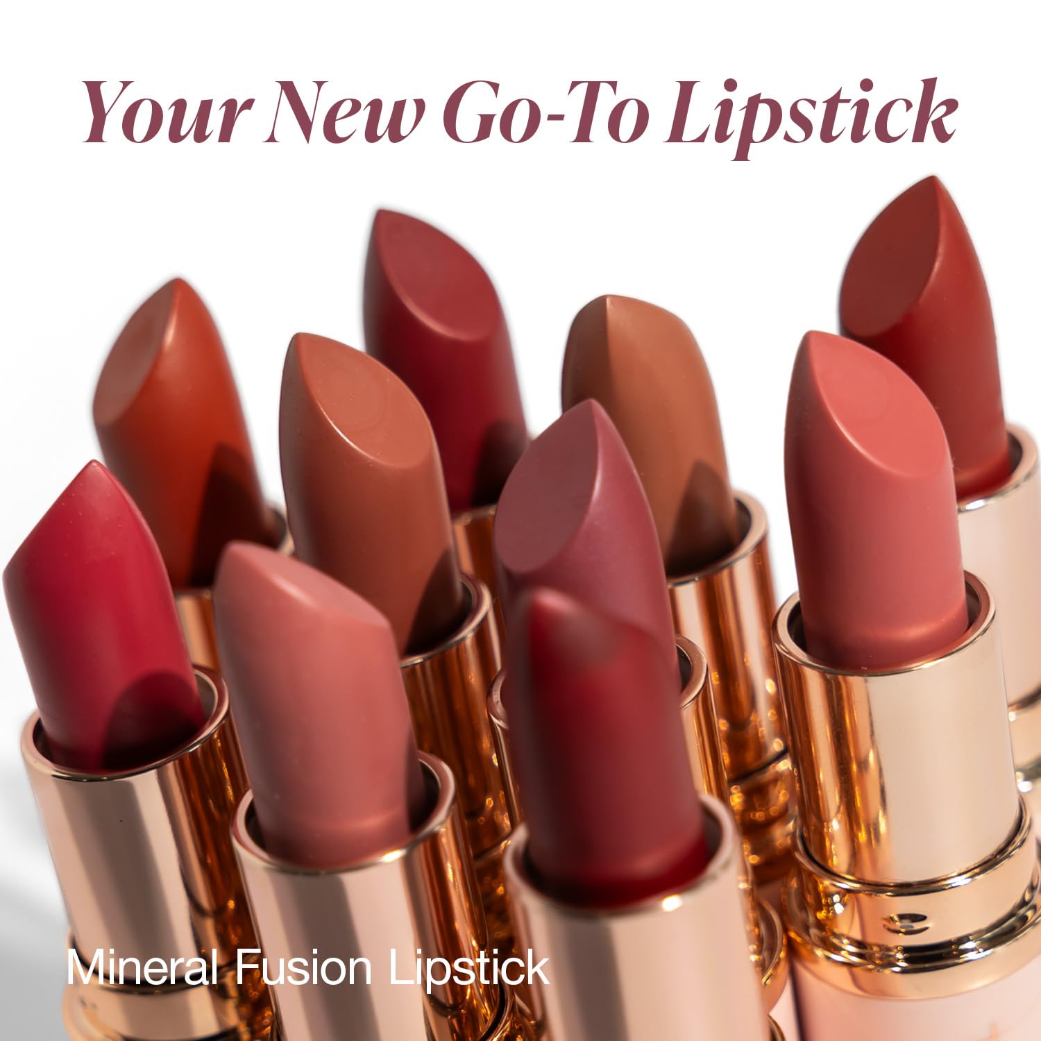 Mineral Fusion Lipstick Negroni pigment image emphasizes rich color and clean formula