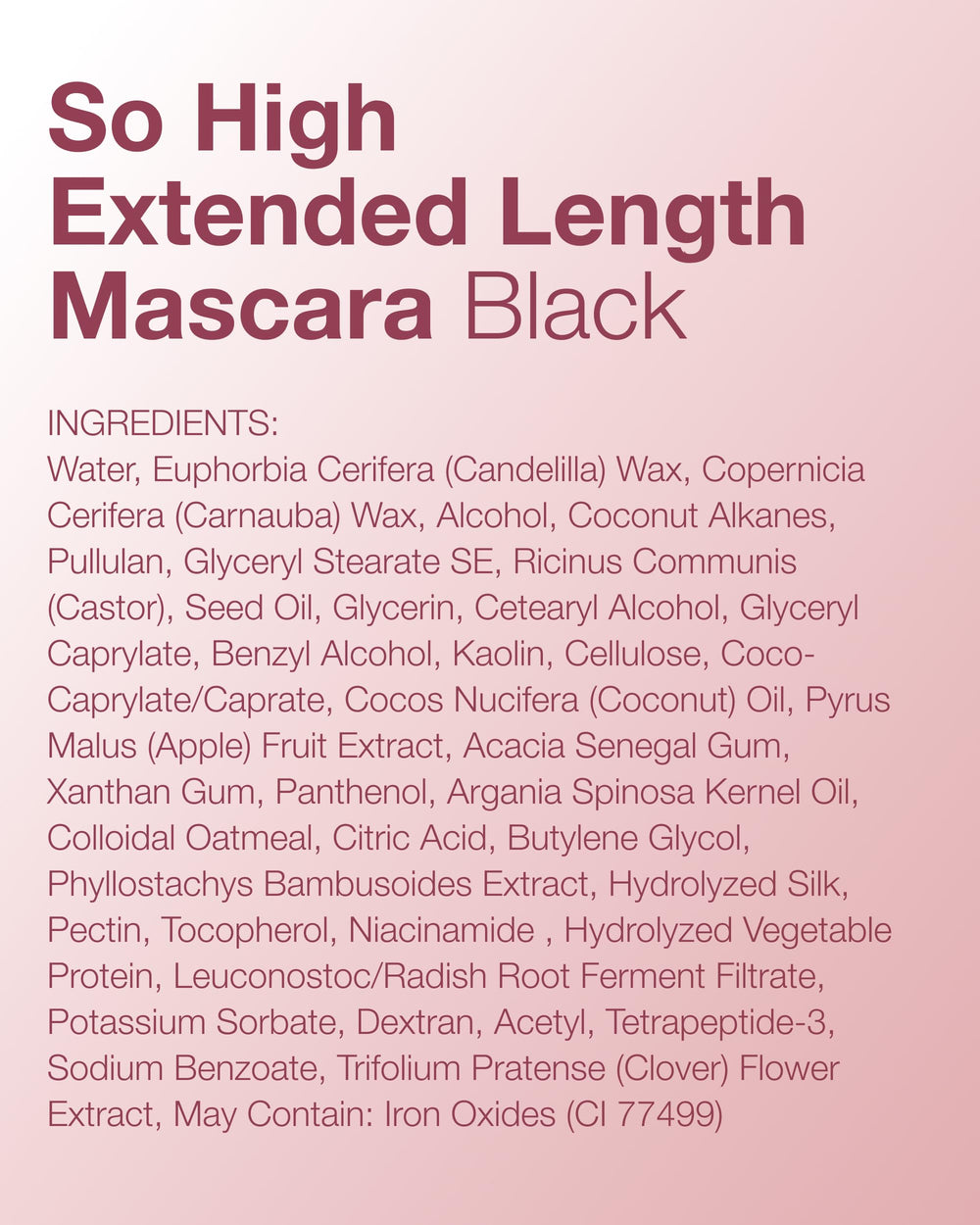 Mineral Fusion So High mascara glam look on model