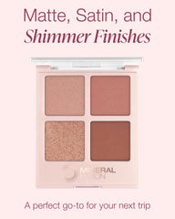 Mineral Fusion Summer Vacation palette top view demonstrates compact, portable makeup.