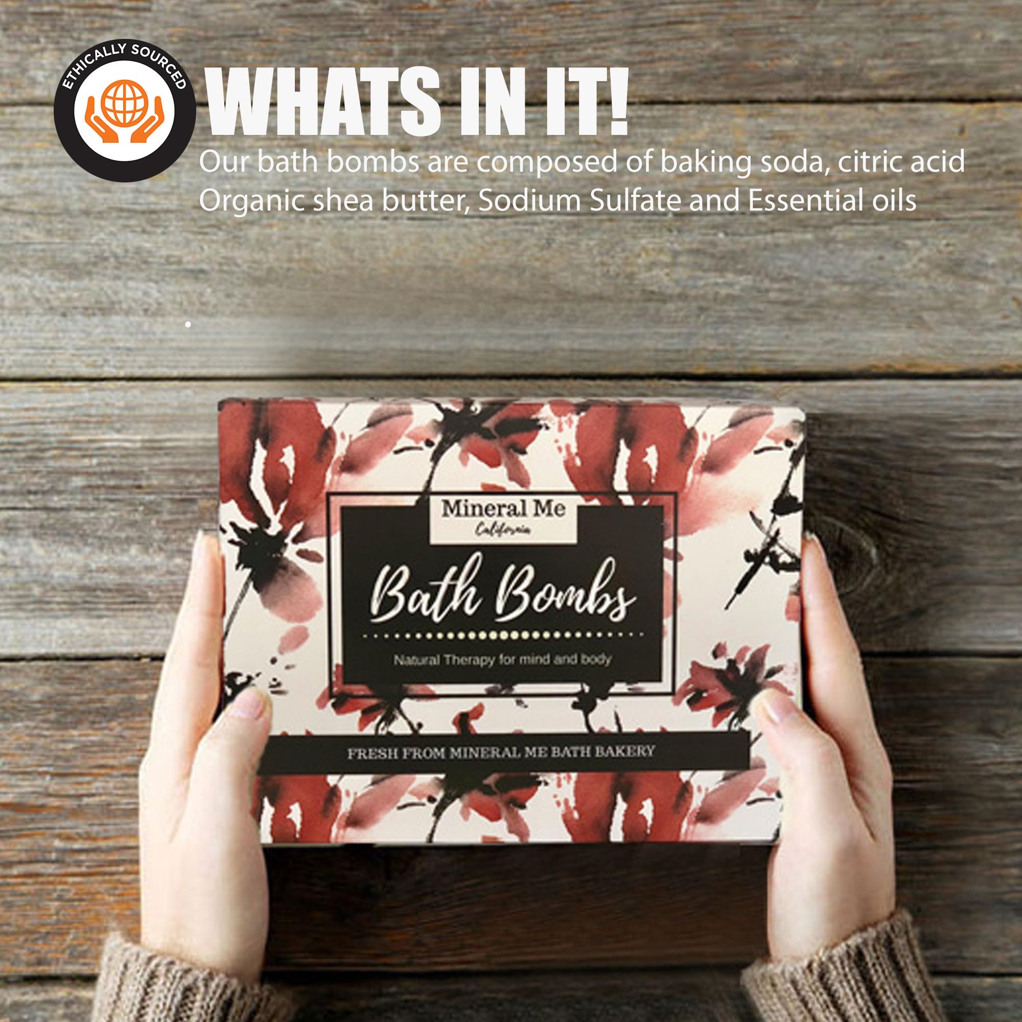 Mineral Me California bath-bomb-vegan-ingredients natural formula for gentle care.